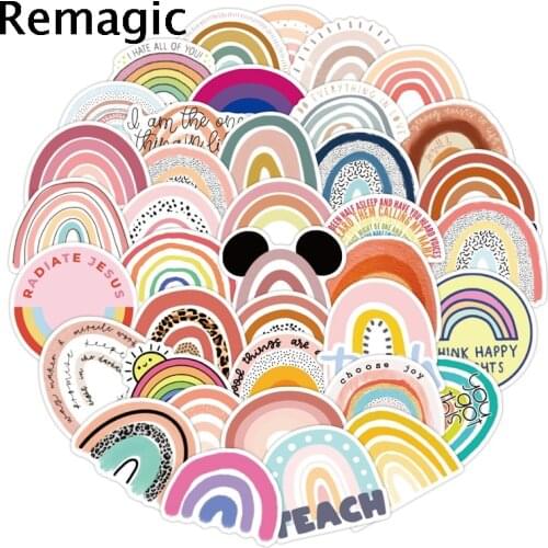 50pcs Cartoon Funny Rainbow Bridge Cartoon scrapbooking Stickers pack Waterproof Skateboard Suitcase Guitar Graffiti pasters Kid