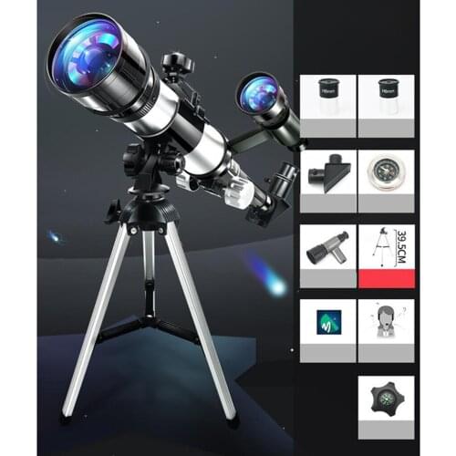 70mm Astronomy Reflector Telescope Set & Tripod Compass for Astronomy,No-tool Set Up