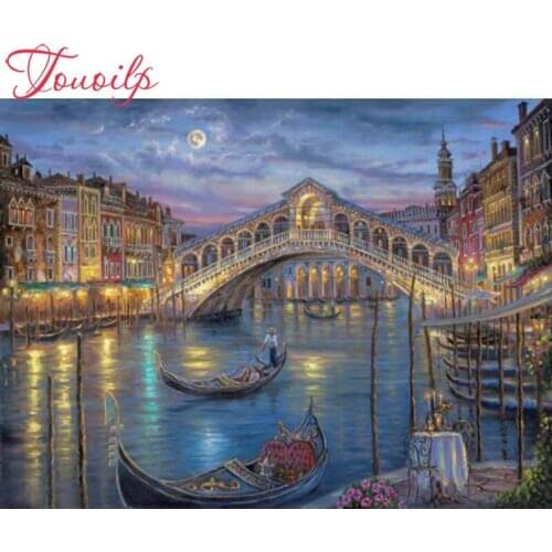TOUOILP 100% Full 5D Diy Daimond Painting "ferry" 3D Diamond Painting Round Rhinestones Diamant Painting Embroidery Scenery