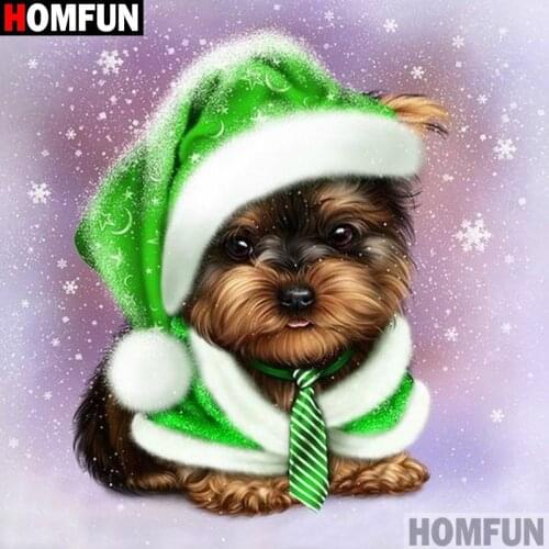 HOMFUN Full Square/Round Drill 5D DIY Diamond Painting "Animal dog" 3D Embroidery Cross Stitch 5D Home Decor A16743