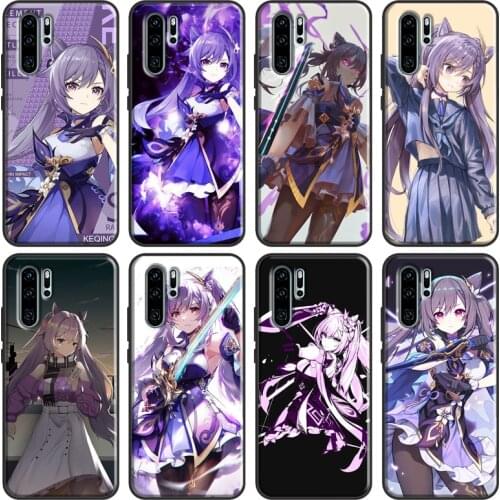 Keqing Genshin Impact Anime Case For Huawei P20 P30 P40 Lite P Smart 2019 2021 Nova 5T Honor 20 Pro 8A 8X 9X 10i Coque