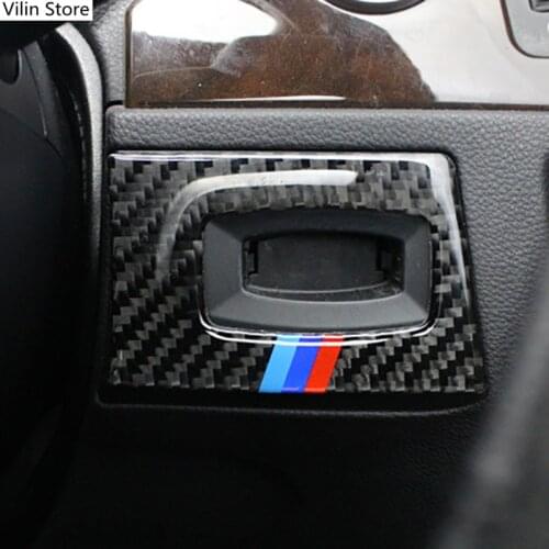 Carbon Fiber Car Ignition Switch Key Hole Cover Interior Trim Stricker For BMW E90 E92 E93 3 Series 2005-13 Car Accessories Part
