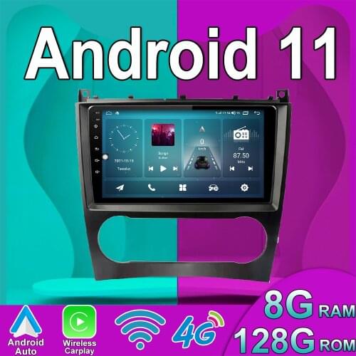 6G+128G Android 11 9" Car redio For Mercedes Benz C Class W203 C200 C230 C240 C320 C350 CLK W209 2005-2009 carplay