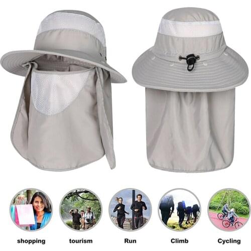 Quick Drying Summer Sun Cap Outdoor Men Women Large Round Brim Fishing Hats Sun Block For Travel Mountain Climbing Bucket Hat