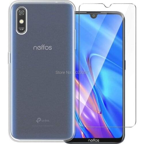 For TP-Link Neffos C9S Case For TP-Link Neffos C9S Black Soft Case with Black Full Tempered Glass For TP-Link Neffos C9S