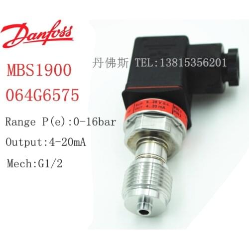 Original authentic 100% new MBS1900 064G6575 Danfoss Pressure Transmitter 0-16bar 1/2 Sensor 1.6Mpa