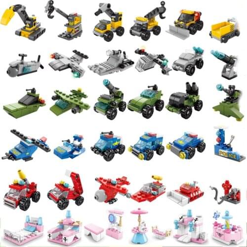 131PCS 6 IN 1 Building Blocks Childrens Girl Amusement Park DIY Figures Bricks for Children Adventure Role Playing Game