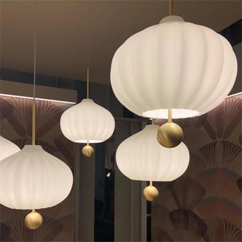 Italian onion shaped white pendant lights bedroom living room study lamps design restaurant hotel glass hanging lights lighting