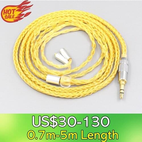 LN007368 16 Core OCC Gold Plated Braided Earphone Cable For Westone W40 W50 W60 UM10 UM20 UM30 UM40 UM50 Pro