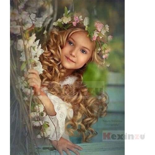 Kexinzu Full 5D DIY Square/Round Drill Diamond Painting "Flower Girl" 3d Diamond Embroidery Cross Stitch Decor Gift 20