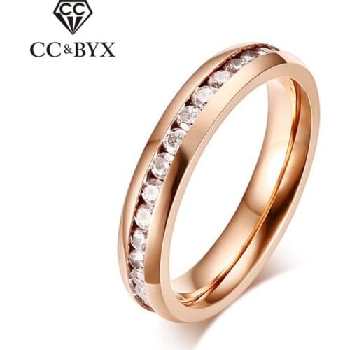 CC Rings For Women And Men Stainless Steel 2018 New Single Row Diamant Temperament Ladies Ring Jewelry Drop Shipping CC1336