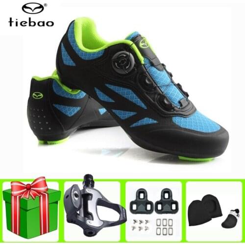 Tiebao Road Cycling Shoes Professional Bicycle Self-locking Training Bike Shoes Nylon-fiberglass Soles Sneakers for Men Women