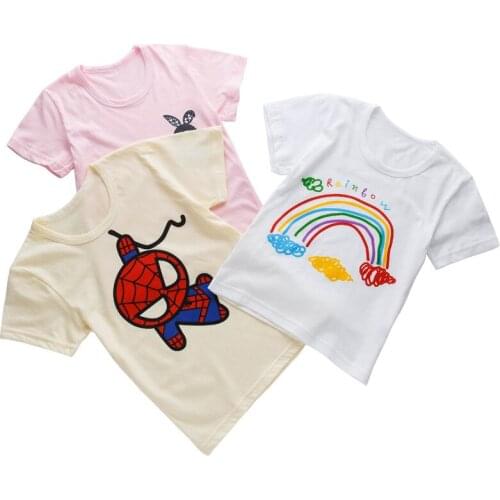 Cartoon Print Baby Girls Boys T Shirt for Summer Infant Kids Boys Girls T-Shirts Clothes Cotton Toddler Letter Tops
