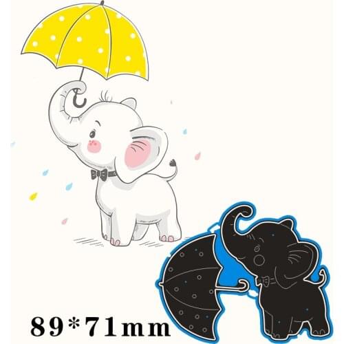 Metal Cutting Dies elephant and umbrella New Scrapbook paper decoration template Embossing DIY Paper Card Craft 89*71mm