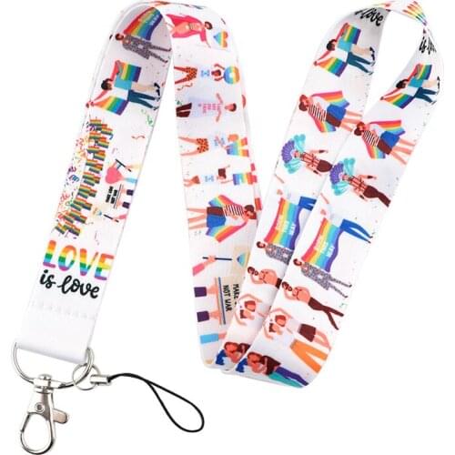 Homosexuality Love Lanyard for Keys Phone Cool Neck Strap Lanyard for Camera Whistle ID Badge Cute webbings ribbons Gifts