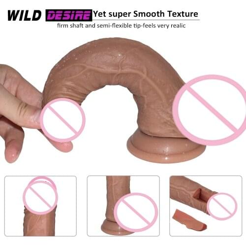2020 New Super Realistic Dildo Penis for Women G Spot Stimulate Anal Dildo with Sucker Sex Erotic Toys Phallus for Couples Male