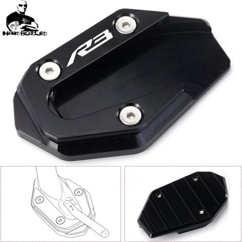 Motorcycle Kickstand Foot Side Extension Stand Enlarge Pad Support Plate For Yamaha YZF R3 YZF-R3 2015-2020 2019 2018 2017 2016
