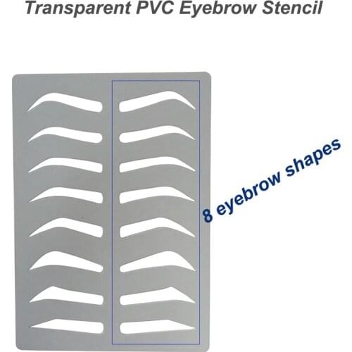 PVC Transparent Eyebrow Stencil for Microblading 8 Shapes Eyebrow Template Permanent Makeup Accessories Supplies PMU Makeup Tool