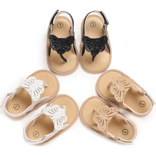 Baby Girls Summer Sandals Cartoon Lovely Butterfly Princess Shoes Anti-Skid Flip Flops for Newborn Infant Toddler