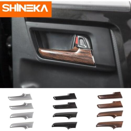 SHINEKA interior moulding For Toyota 4runner 2017 ABS Car Door Inner handle Decoration Sticker Fit For Toyota 4runner 2017 Up