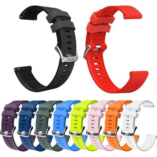 20mm Silicone Smart Watch Strap Replacement Strap For Garmin Samsung Huawei Huami Ticwatch Wristbands Bracelet