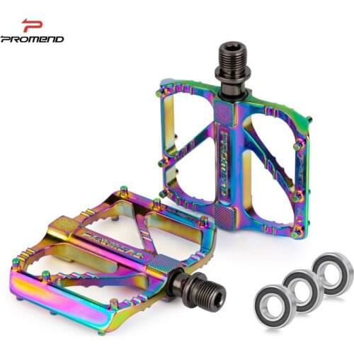 PROMEND Bicycle Pedals 3 Bearing Quick Release Road Folding Bike Pedal Pedals for Bicycle Parts Oil Slick Black R67