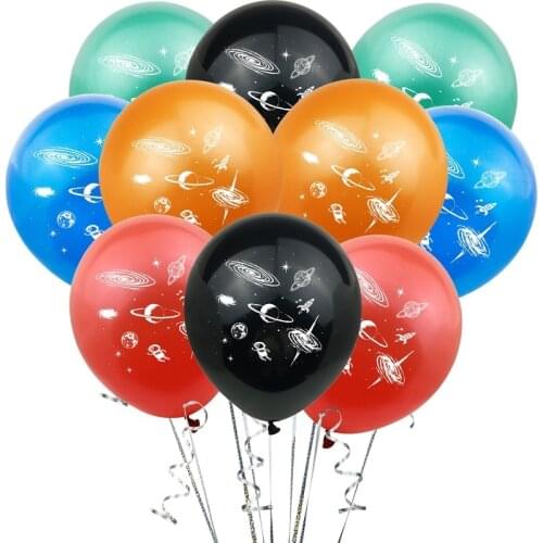 10 Pcs/set New 12inch Space Theme Balloons Astronaut Rocket Planet Latex Balloons for Children Happy Birthday Party Supplies