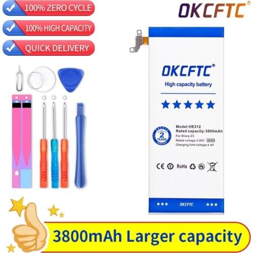 High Quality 3800mAh HE312 HE309 Battery for SHARP Z3 L900S FS8009+free tools