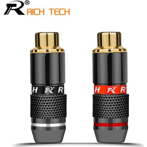 10Pcs/5Pairs High Quality RCA Connector Gold plated RCA Plug Jack Socket audio adapter black&red in 1pair speaker plug