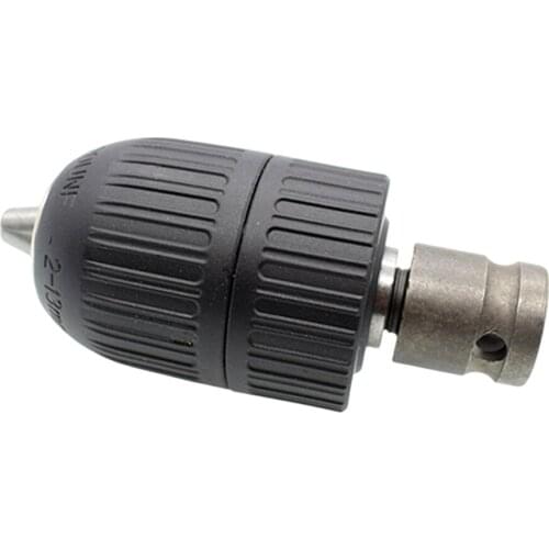 Drill Chuck Clamping Range 2mm to 13mm Keyless Drill Bit Chuck 1/2-20UNF Mount with 1/2" Square Socket Adaptor for Impact Drills