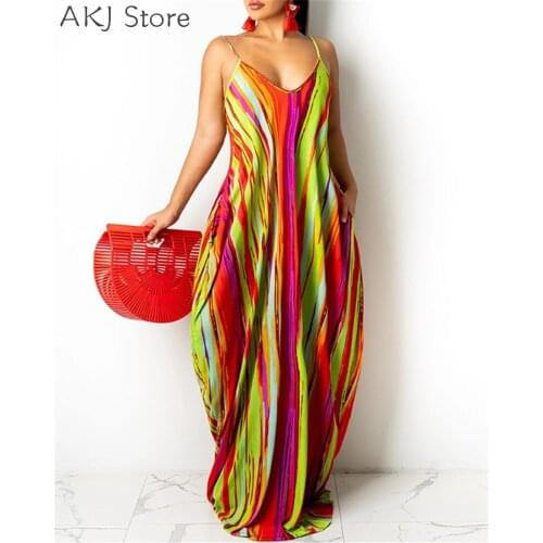 Women Colorblock Print Pocket Design Sleeveless Maxi Dress