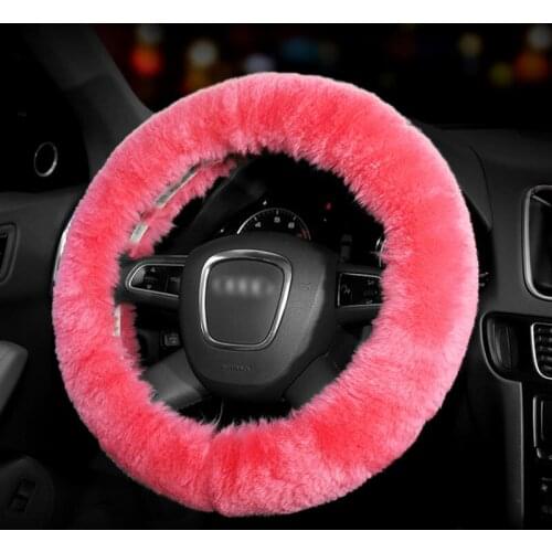 Winter keep WarmWool Plush Car Steering Wheel Cover soft Universal Car styling Multicolor Auto Decoration For girls and man