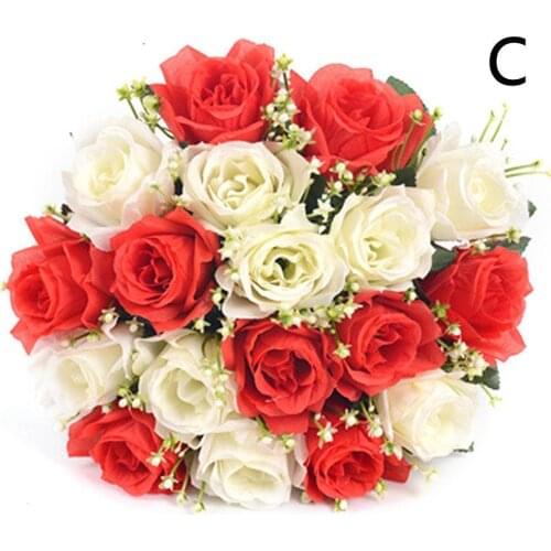 1 Bouquet 18 Heads Artificial Rose Flower Silk Peony Peony Bouquet Rose Bouquet Home Wedding Fake Flower Party Decoration F R4I0