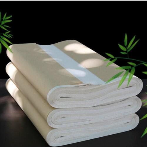 100sheets/lot Plants Fiber Papel Arroz Painting Rice Paper Beginner Calligraphy Painting Xuan Paper Chinese Raw Xuan Paper