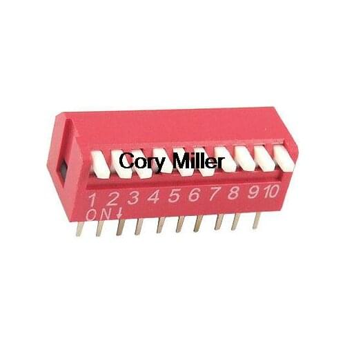 2.54mm Pitch 10 Position Piano Type DIP Switch
