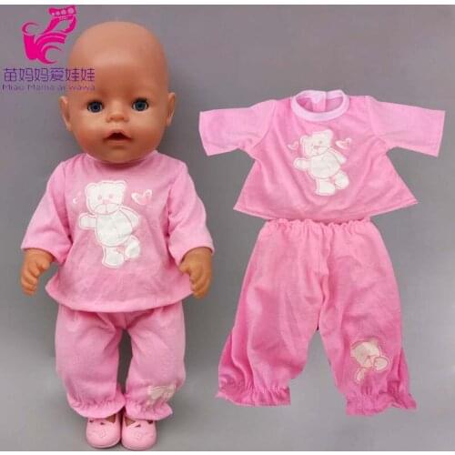 45cm Baby new bom shirt tousers with hat for baby doll wears children girl toys clothes