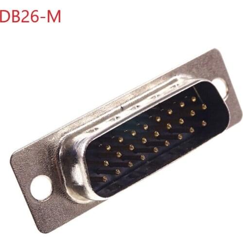 50Pcs D-SUB Connector 26 Position Plug Male Pins Solder Wire Type Parallel Port Connector 26 Pin Tin Plated 3 Rows