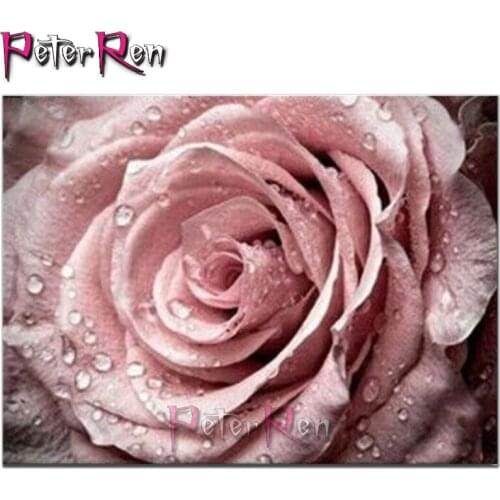 5D DIY Diamond embroidery flower Full Square Diamond mosaic roses Full Round Diamond painting Cross stitch pink color landscape