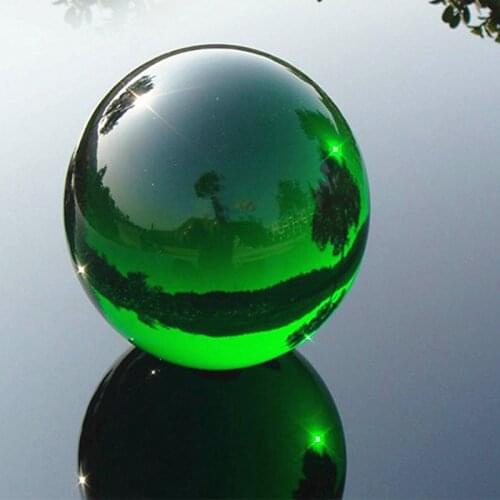 80mm Green Asian Crystal Smooth feng shui Crystal Glass Ball Sphere Fashion Table Decor Good Luck Ball For Christmas Magic Gifts