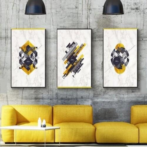 Abstract Geometric Canvas Paintings Black White Nordic Scandinavian Posters Prints Wall Art Oil Picture for Living Room Unframed