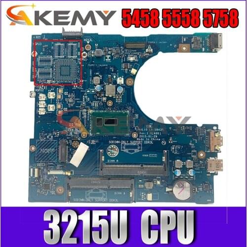 Akemy Brand NEW LA-B843P For Dell INSPIRON 5458 5558 5758 Laptop Motherboard celeron3215U CN-0N9T5P N9T5P Mainboard 100%tested