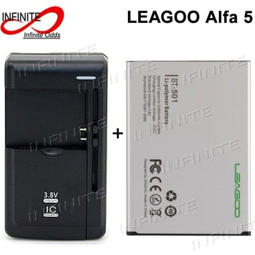 LEAGOO Alfa 5 Battery BT-501 High Quality 2200mAh Bateria Accumulator+Universal Charger