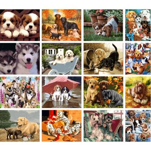 Diamond Painting Pet Dog Puppy Full Square/round Drill 5D DIY Diamond Embroidery Animal Cross Stitch Picture Rhinestone Art Wall