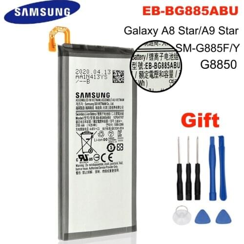 Battery EB-BG885ABU For Samsung Galaxy A8 Star A9Star SM-G885F G8850 G885Y 3700mAh Real Capacity Batteria Accu +Tools