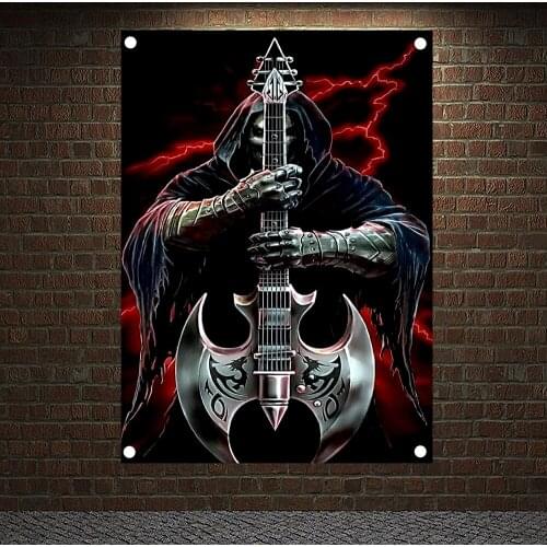 Large Music Illustrated Rock Band Posters Wall Stickers High Grade Canvas Art Four Holes Banners & Flags Home Decoration Gift 1