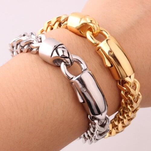 7.8mm Fashion Jewelry Stainless Steel Silver Color Gold Color Figaro Box Chain Bracelet Mens Boys Bangle 8.86" High Quality Hot