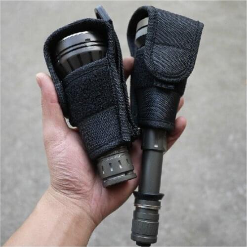 Hunting Molle Flashlight Holster Pouch Belt Pouch with D-ring for T1/TR500/ 600L/700L/C8 Big Head Torch Holder Case