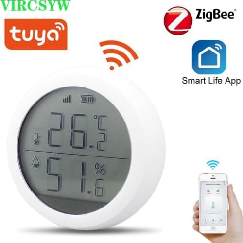 Tuya Smart life Zigee or WIFI Temperature And Humidity Sensor Indoor Hygrometer Smart Home Thermometer Detector With LCD Display