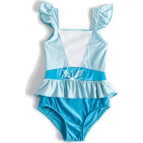 Kids clothes girls baby Elsa swimsuit baby girl swimwear bathing suit kids bathing suit for girls short sleeve beach dresses