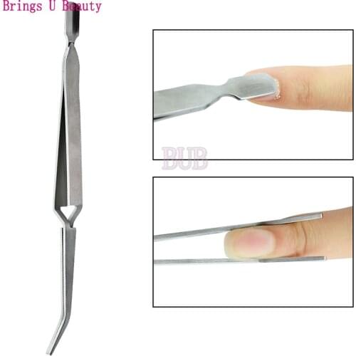 Dual-Head Stainless Steel Nail Shaping Tweezers Remover for Nail Cuticle UV Gel Tips C Curve Pinchers Sculpture Clip